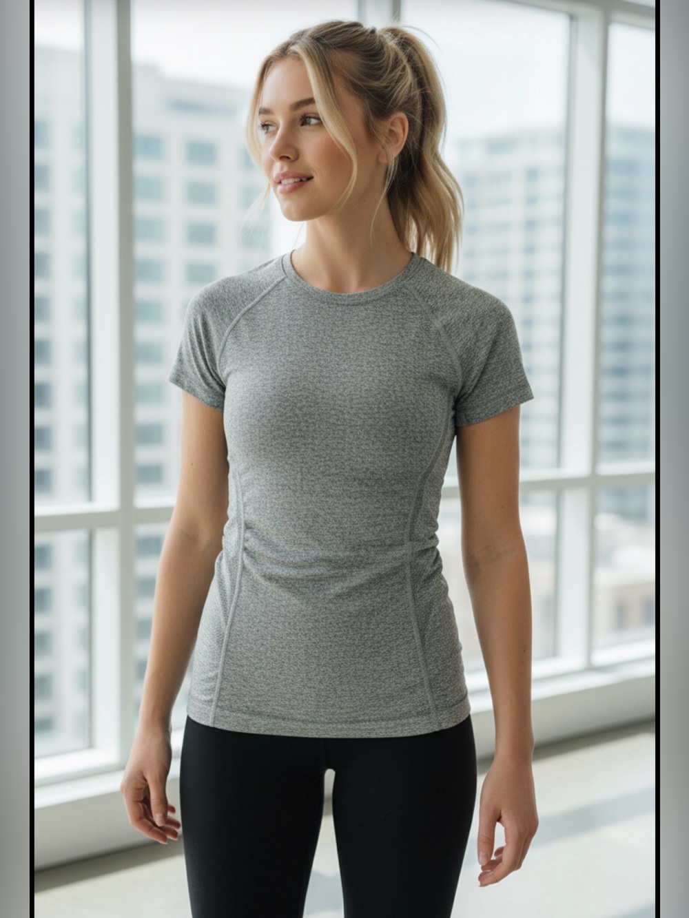 Athleta Heather Gray Short Sleeve Tee